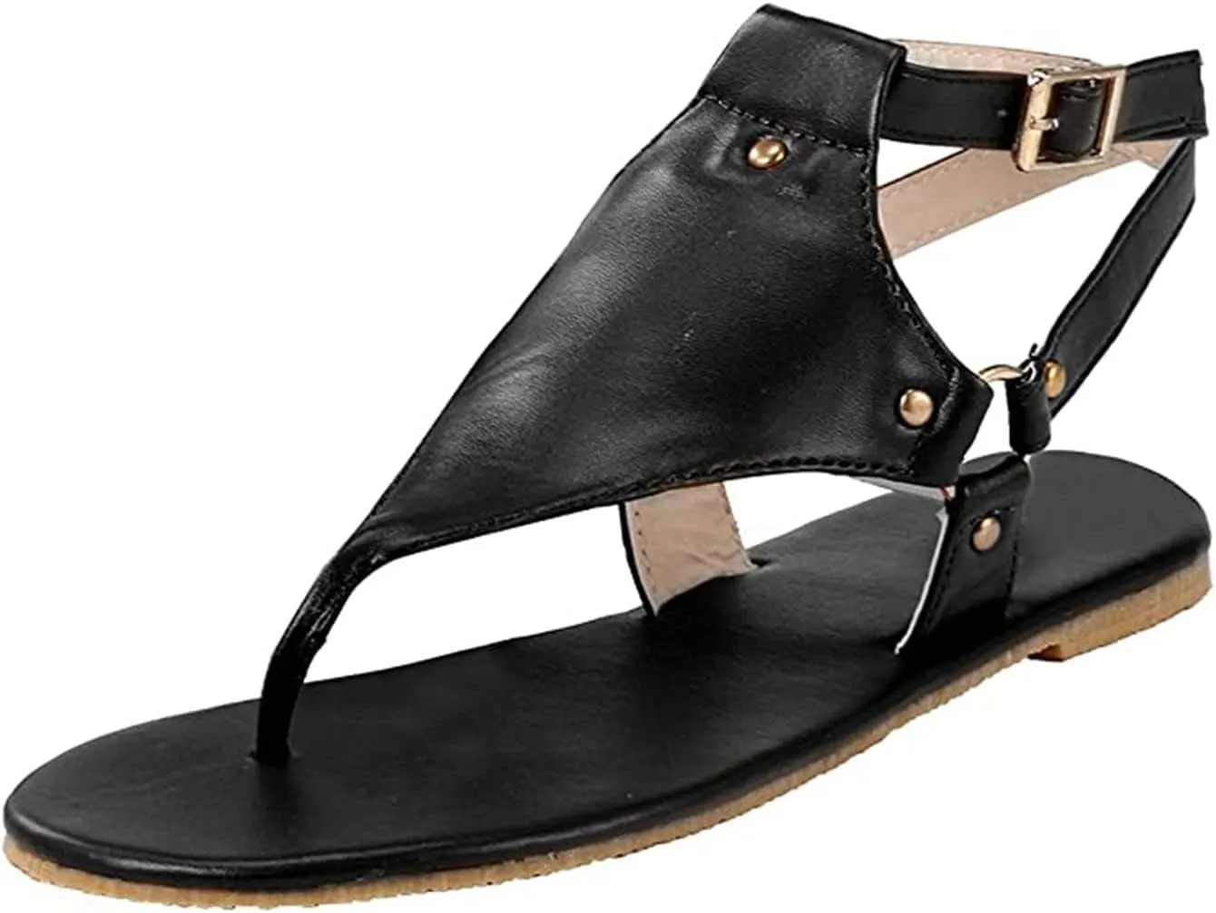 Summer Sandals For Women,Women Strappy Flat Sadals Flat Dressy Flip-Flops Clip Toe T-Strap Gladiator Thong Beach Sandals