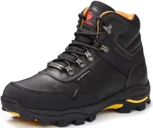 SUREWAY Men's 6" Steel Toe Heavy Duty Waterproof Work Boot - Leather,Lace Up,Oil/Slip Resistant Dual-Density Comfortable EH Construction Industrial Ankle Safety Men Work Boots, Roofing, Hunting