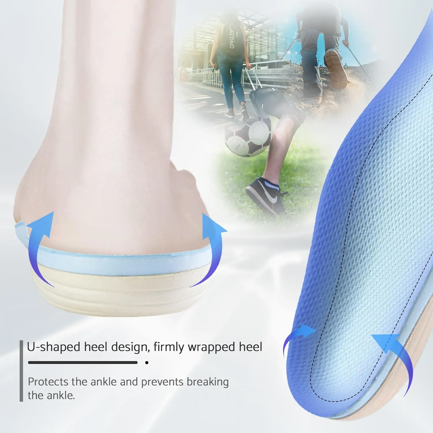 surlees Arch Support Insoles for Men & Women - Cushioned Shoe Inserts, All-Day Comfort Orthotics for Flat Feet, Work Boots, Standing & Running