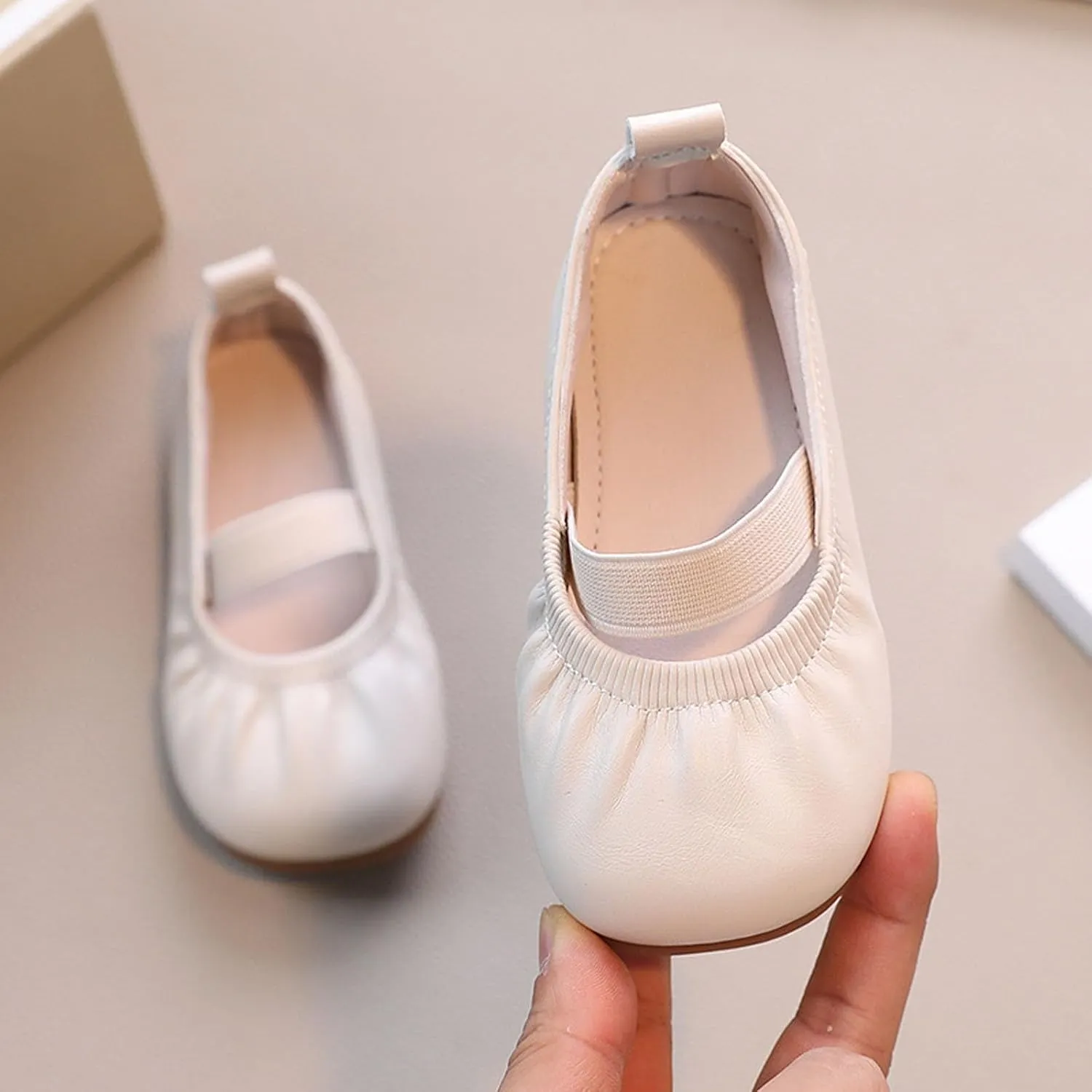 Toddler Ballet Shoes for Girls Soft Leather Ballet Slippers Ballet Shoes Dance Shoes for Girls Square Toe Ballet Flat𝐬