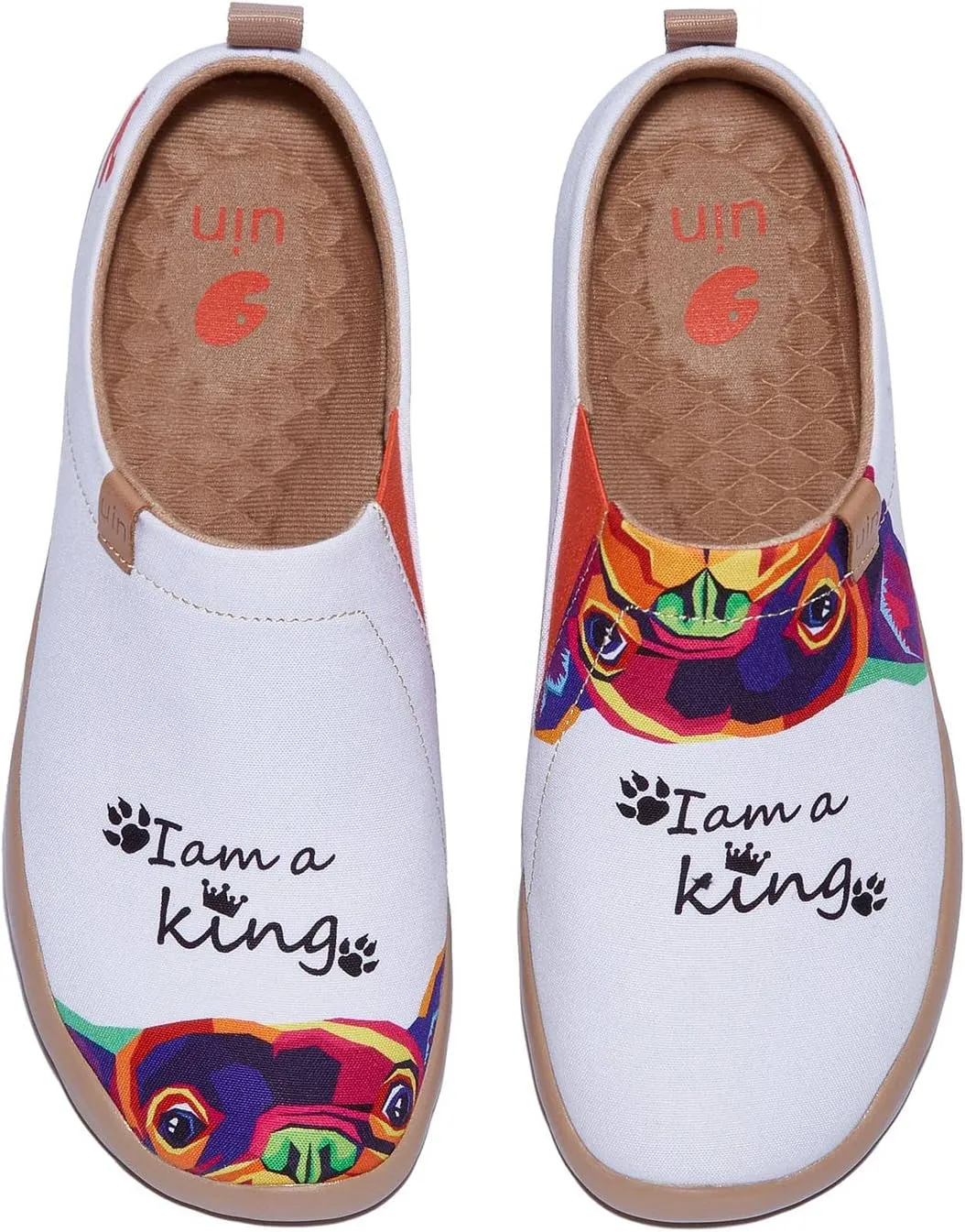 UIN Women's Art Painted Travel Shoes Slip On Casual Loafers Lightweight Comfort Fashion Sneaker Toledo Ⅰ I Am The King (7.5)