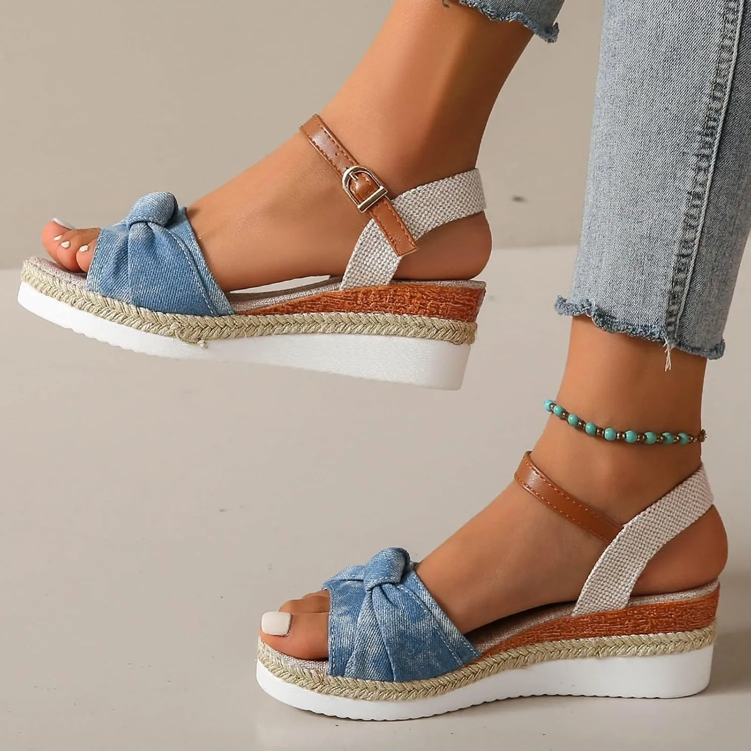 Wedge Sandals for Women Casual Slip on Summer Shoes Comfortable Summer Platform Casual Dress Women Sandal