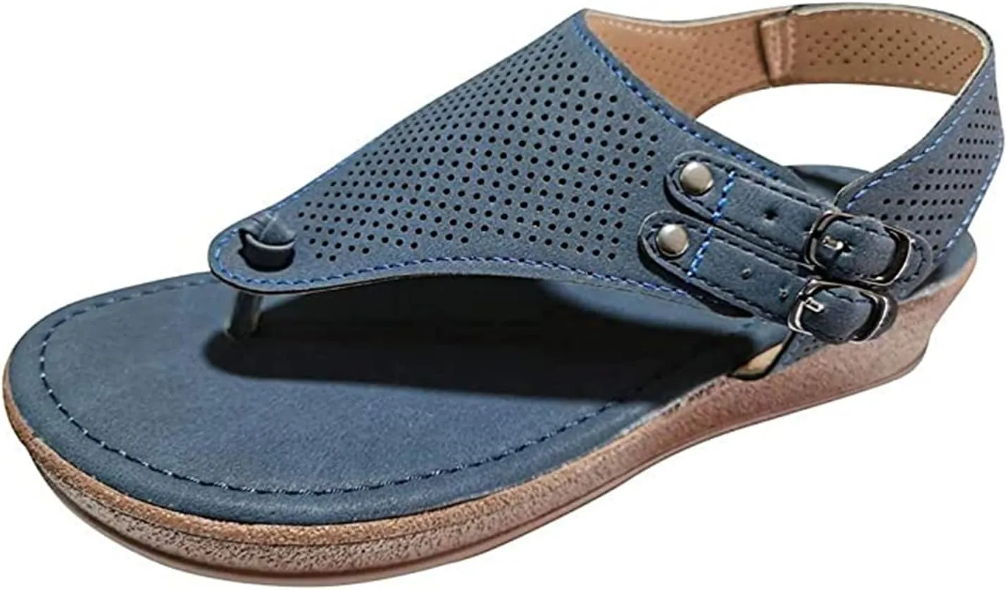 Wedge Sandals For Women,Womens Open Toe Dressy Summer Platform Sandals Buckle Ankle Strap Wedges Sandals Beach Sandals
