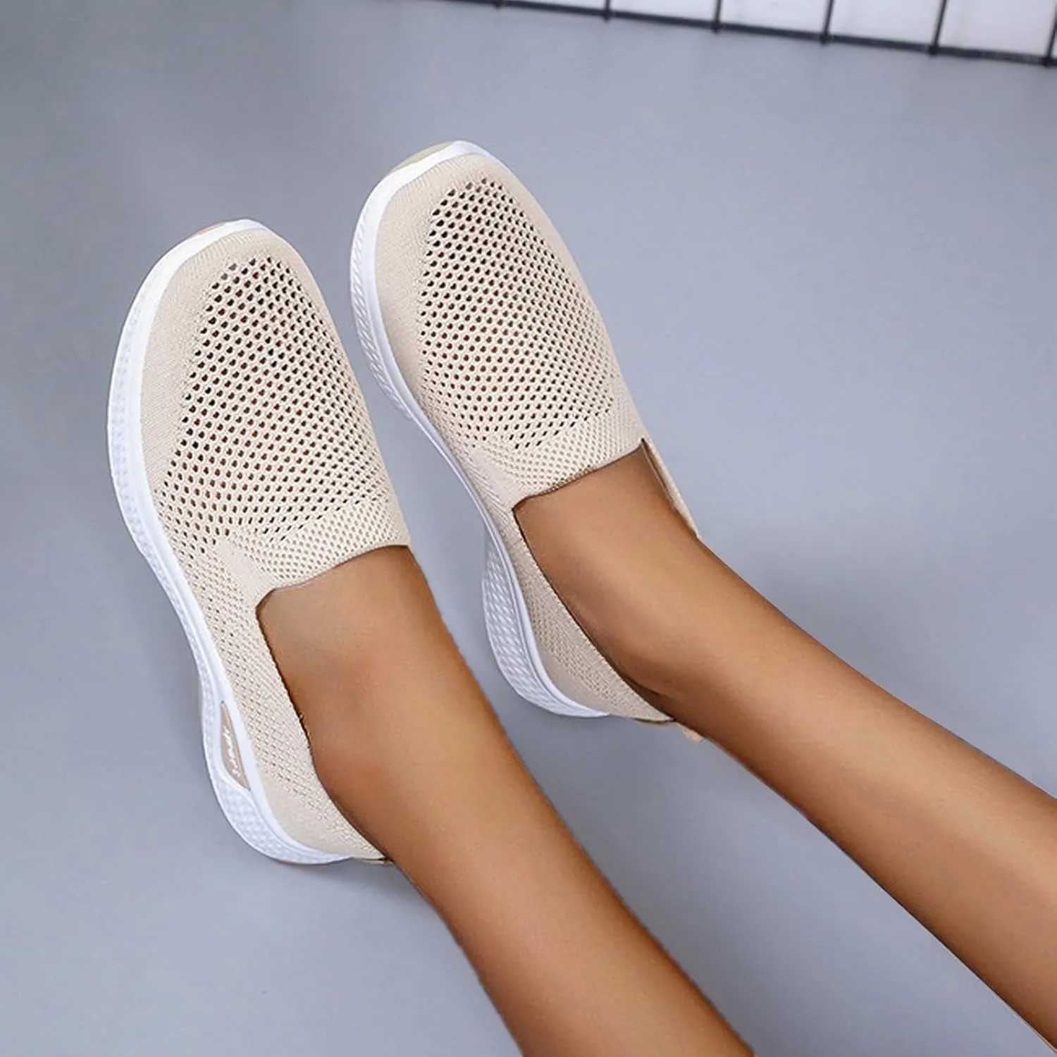 Women Comfortable Slip On Loafers Casual Walking Shoes Lightweight Canvas Sneakers Non Slip Flat Flats