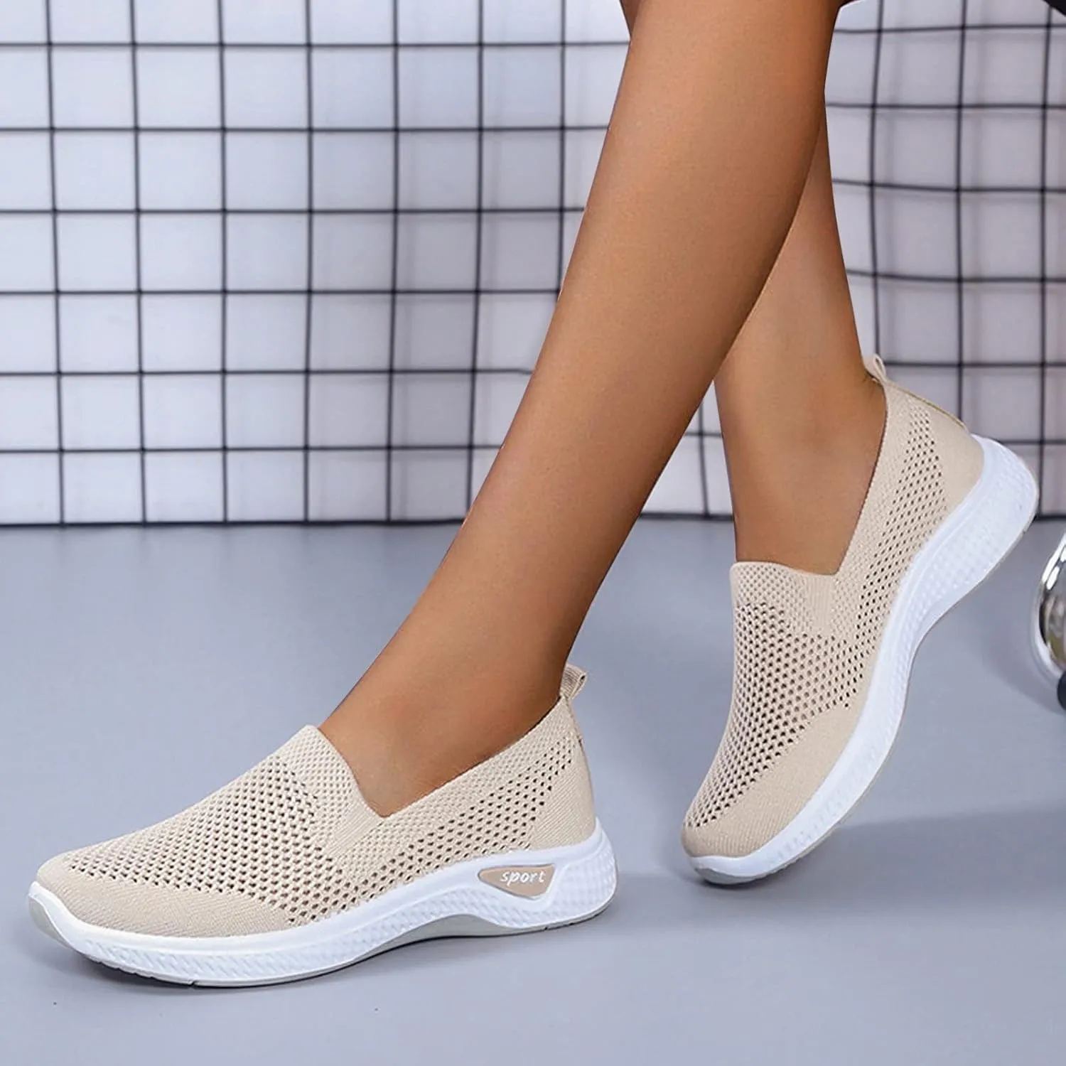 Women Comfortable Slip On Loafers Casual Walking Shoes Lightweight Canvas Sneakers Non Slip Flat Flats