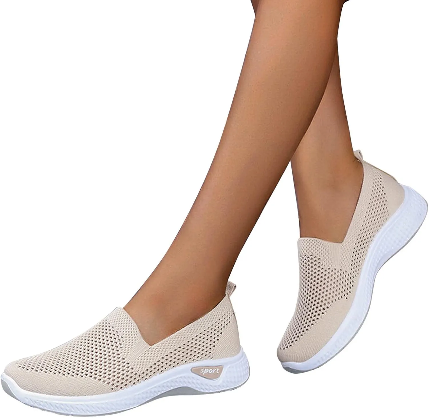 Women Comfortable Slip On Loafers Casual Walking Shoes Lightweight Canvas Sneakers Non Slip Flat Flats