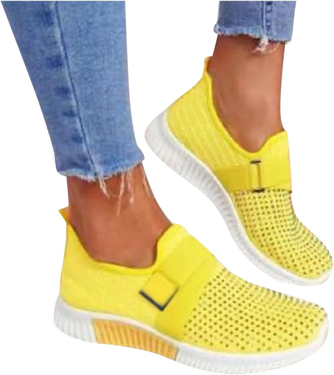 Women Comfortable Slip On Loafers Casual Walking Shoes Lightweight Canvas Sneakers Non Slip Flat Flats