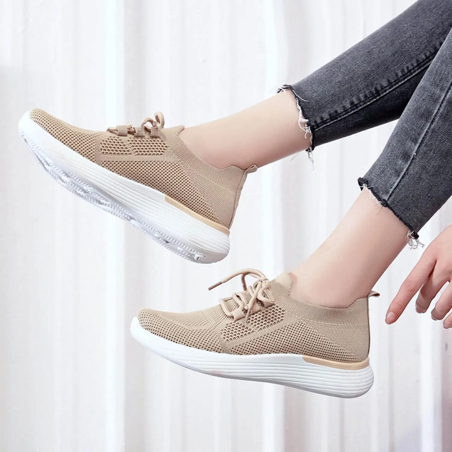 Women Comfortable Slip On Shoes Casual Walking Sneakers Lightweight Canvas Flats Non Slip Breathable Loafers