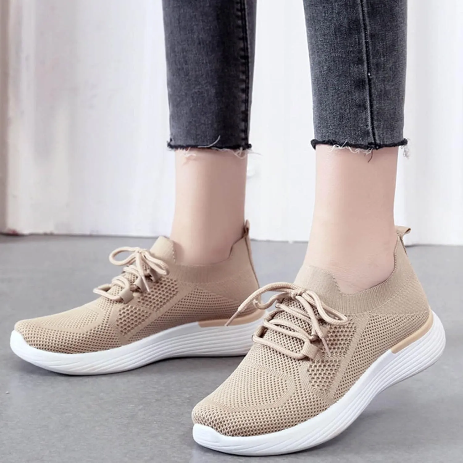 Women Comfortable Slip On Shoes Casual Walking Sneakers Lightweight Canvas Flats Non Slip Breathable Loafers