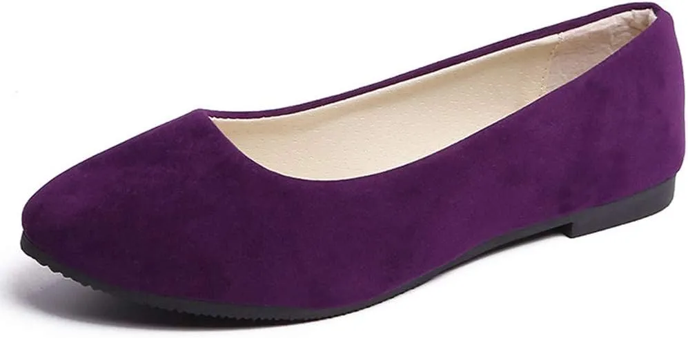 Women Girls Solid Big Size Slip On Flat Shallow Comfort Casual Single Shoes Casual Outdoor Shoes
