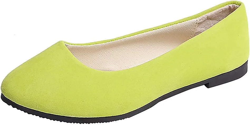 Women Girls Solid Big Size Slip On Flat Shallow Comfort Casual Single Shoes Casual Outdoor Shoes