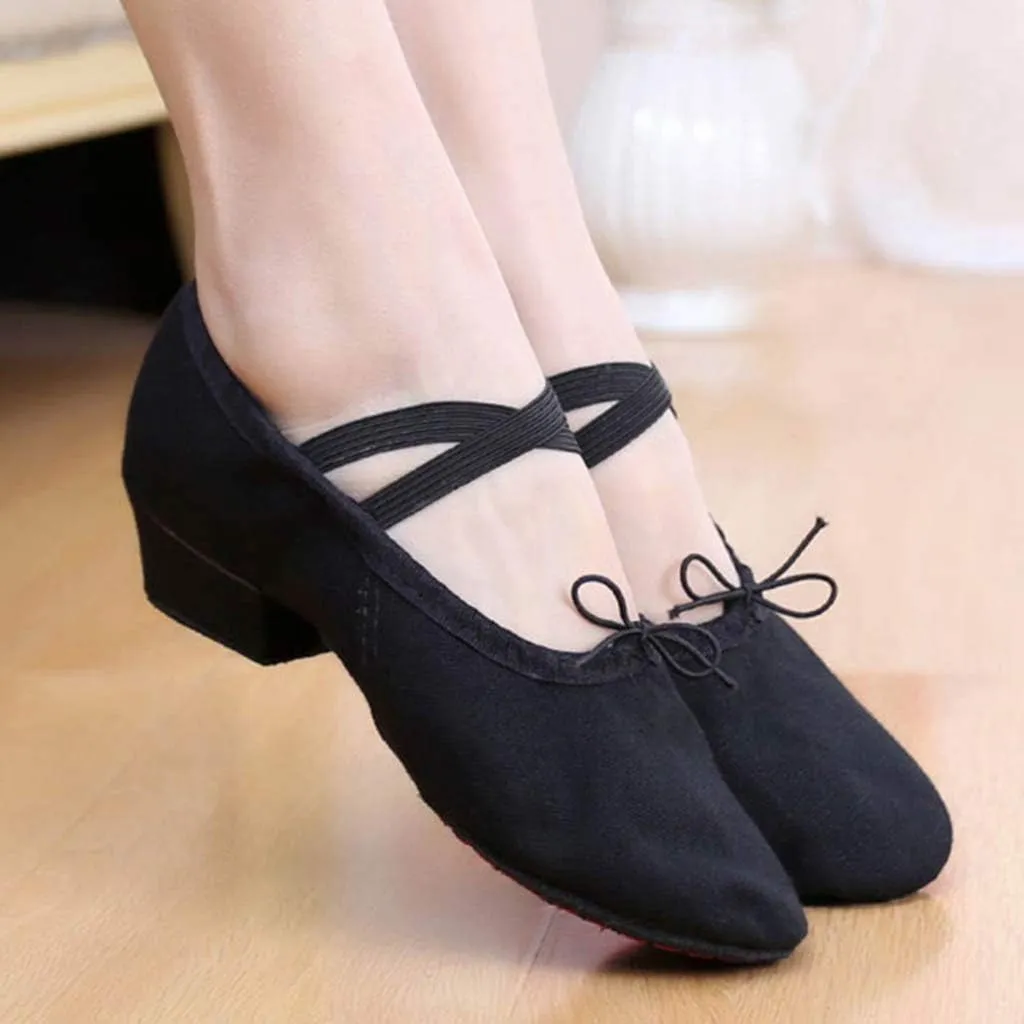 Women Ladies Dancing Prom Ballroom Latin Ballet Dance Singles Shoes Light Low Heels, 6.5