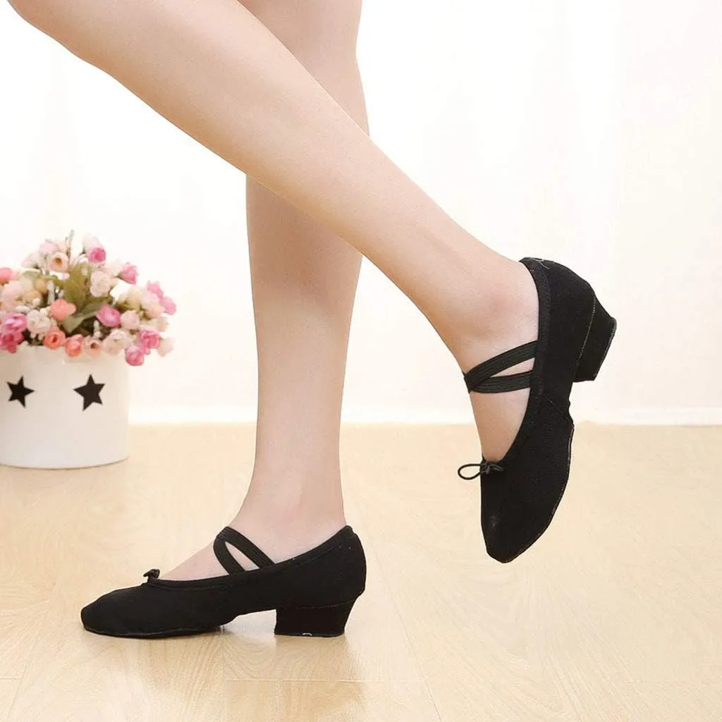 Women Ladies Dancing Prom Ballroom Latin Ballet Dance Singles Shoes Light Low Heels, 6.5