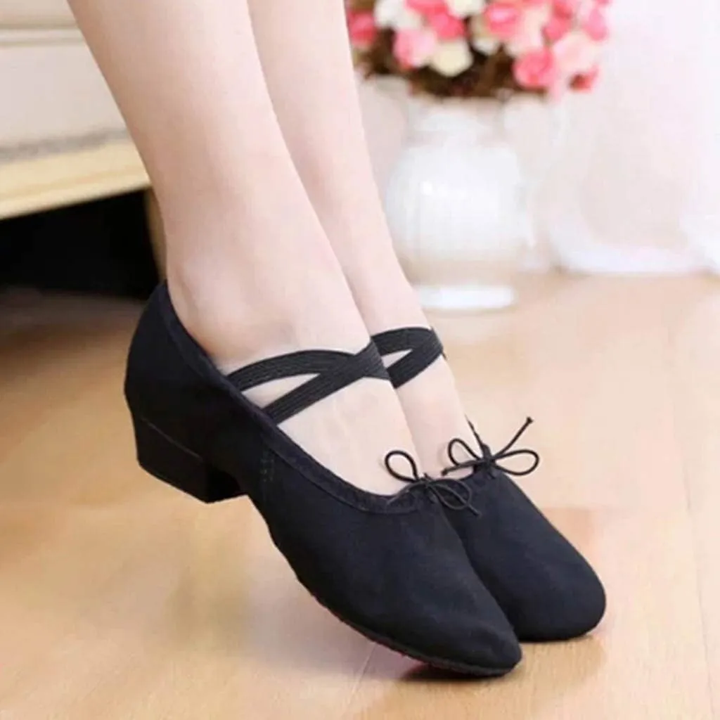 Women Ladies Dancing Prom Ballroom Latin Ballet Dance Singles Shoes Light Low Heels, 6.5