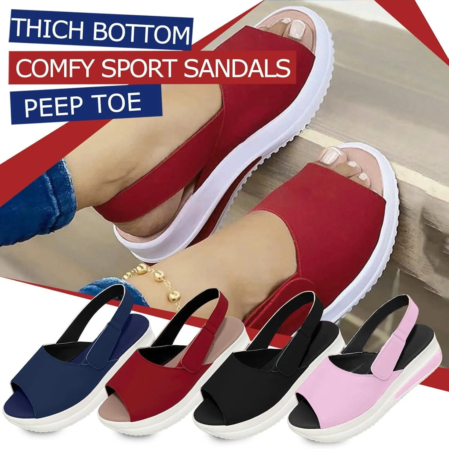 Women Sandals,Casual Toe Wedges Sport Platforms Sandals Peep Fashion Shoes Women's Beach Sandals Women's Shoes