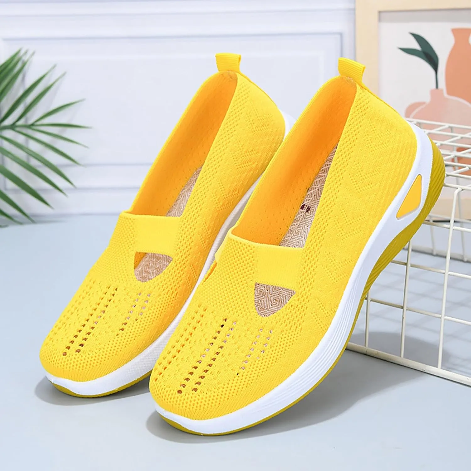 Women Shoes Casual Women Loafers Comfortable Round Toe Flats ComfortableClosed Back Lightweight Breathable Christmas Shoes for Woman Flat Shoe