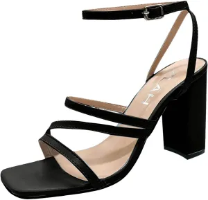 Women Strappy Chunky Heeled Sandals Square Open Toe Chunky Block Heels Sexy Ankle Strap Sandals 2025 Summer Comfortable Casual Wedding Bride Party Prom Dress Shoes