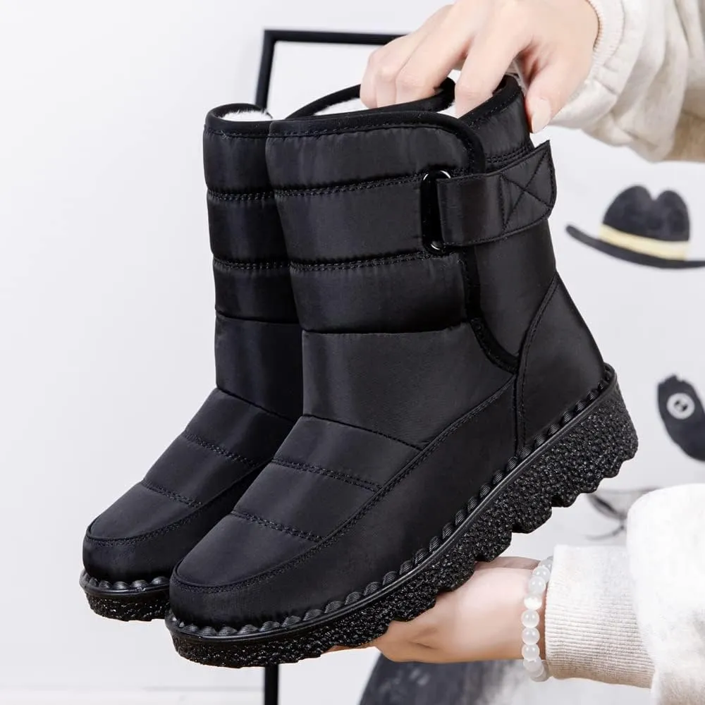 Women Winter Snow Boots Ladies Warm Fur Lined Ankle Booties Outdoor Water Resistant Furry Shoes
