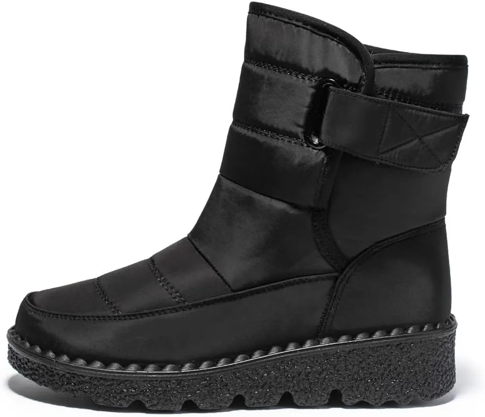 Women Winter Snow Boots Ladies Warm Fur Lined Ankle Booties Outdoor Water Resistant Furry Shoes