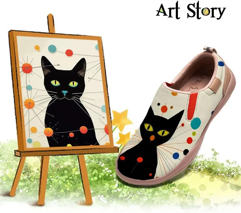 Women's Art Painted Travel Shoes Slip On Fashion Sneaker Lightweight Comfort Casual Leather Loafers