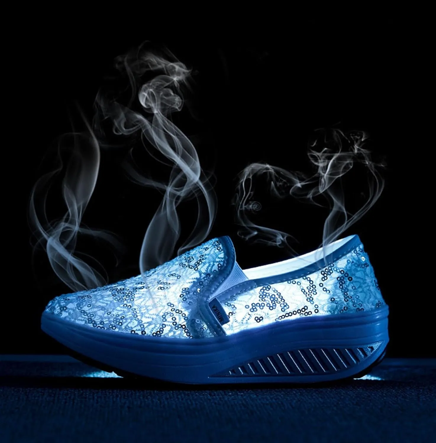 Women's Breathable Mesh Lace Air Sneakers Fashion Lightweight Slip On Anti Skid Low Top Walking Flat Shoes Comfortable Canvas Tennis Trainers Workout Gym Driving Loafers