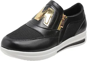 Women's Comfy Breathable Sports Shoes Round Head Sneakers Soft Sole Womens Fashion Shoes Lightweight Casual Slip on Sport Shoe with Arch Support