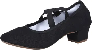 Women's Low Chunky Block Heels 2025 Wedding Strap Pointed Toe Bow Pumps Mary Jane Closed Toe Work Pumps Low Heel