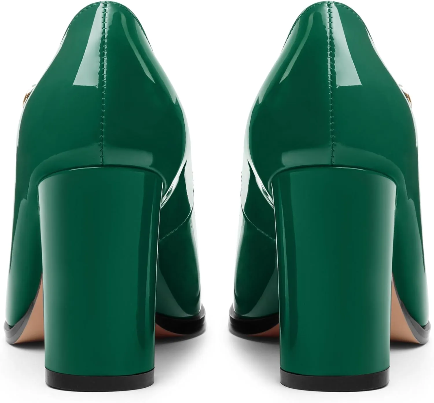 Women's Mary Jane Heels, Chunky Heels Mary Jane Square Toe Pumps One Strap Patent Leather Block High Heels Dress Shoes 3.15 Inch