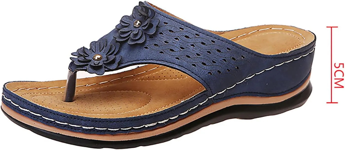Womens Orthopedic Sandals Dressy Wide Width Strap Open Toe Wedge Sandals Platform Summer Shoes with Arch Support