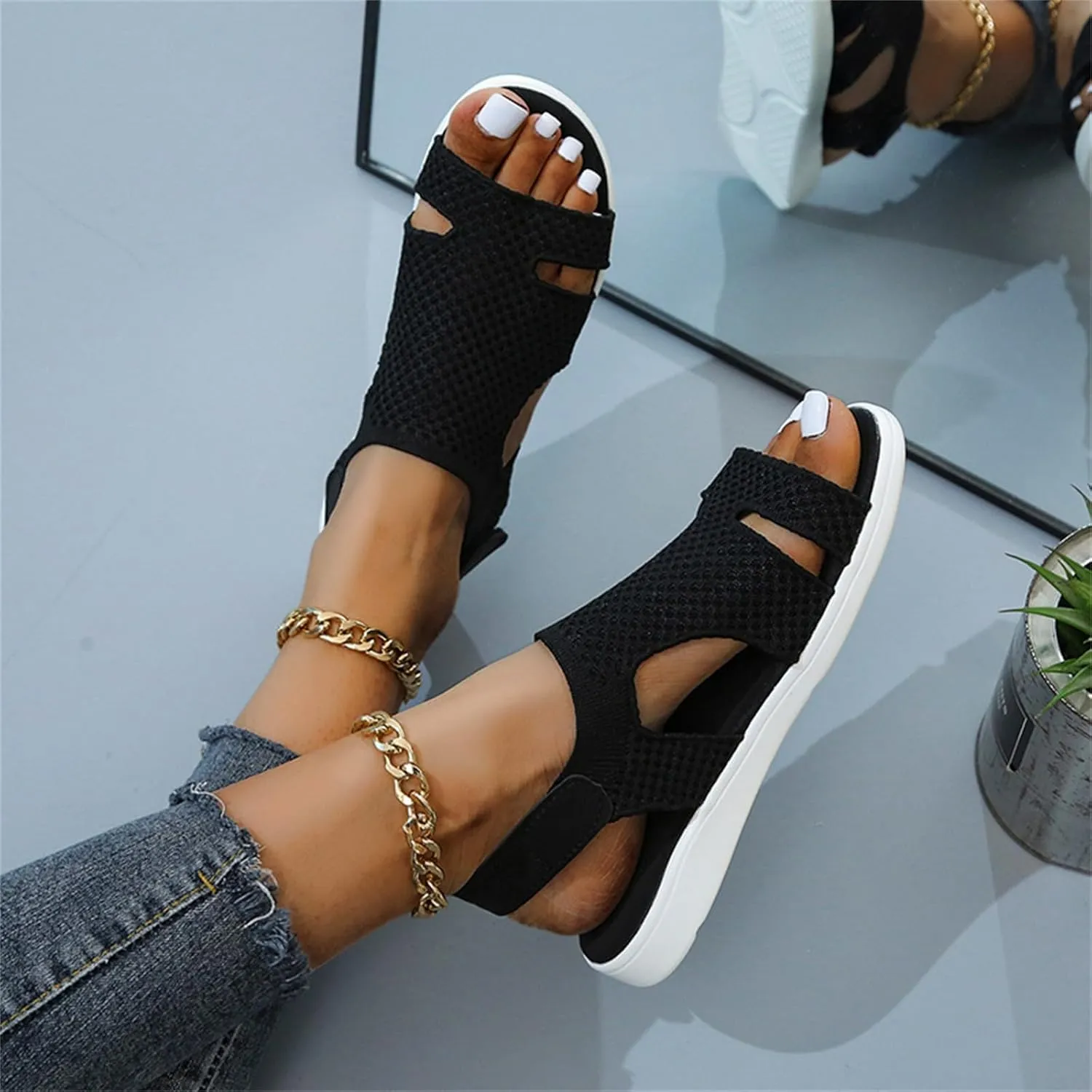 Womens Sandals Comfortable Dressy Wedge Platform Sandals Ankle Strap Summer Casual Beach Walking Orthopedic Shoes