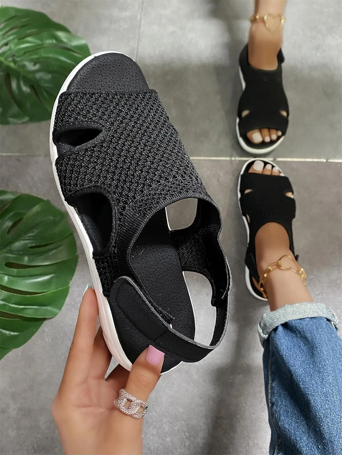 Womens Sandals Comfortable Dressy Wedge Platform Sandals Ankle Strap Summer Casual Beach Walking Orthopedic Shoes