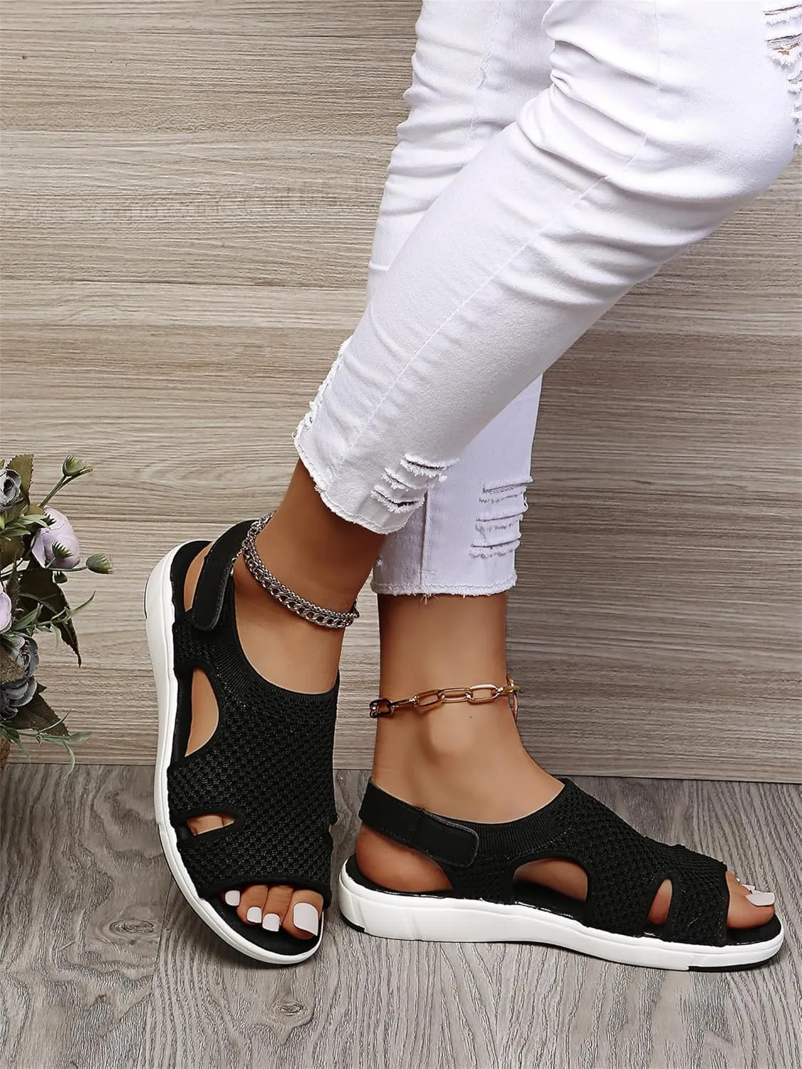 Womens Sandals Comfortable Dressy Wedge Platform Sandals Ankle Strap Summer Casual Beach Walking Orthopedic Shoes