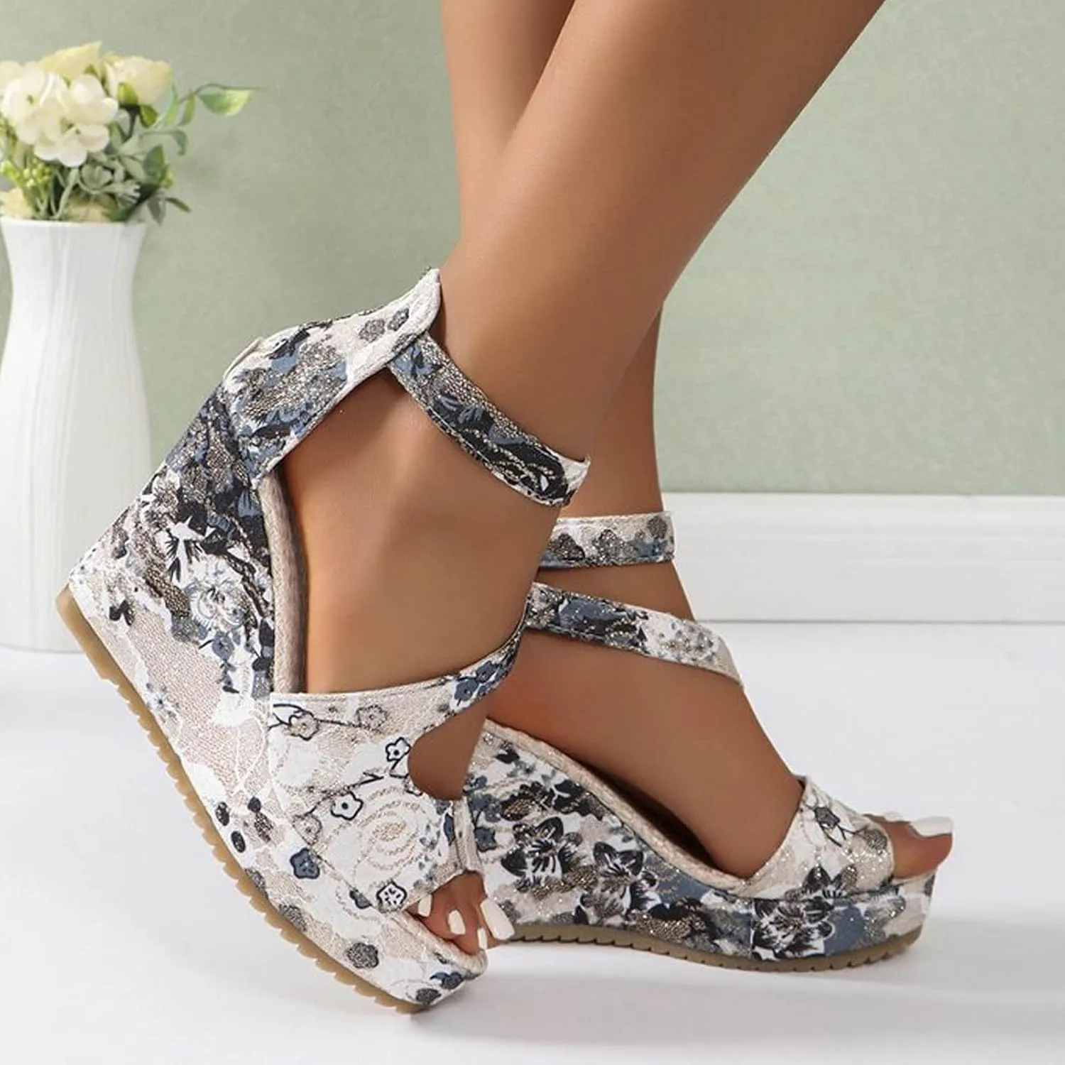 Women's Sandals Open Toe Wedge Sandals for Women Ladies Sandals Walking Sandals Platform Sandals