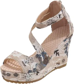 Women's Sandals Open Toe Wedge Sandals for Women Ladies Sandals Walking Sandals Platform Sandals