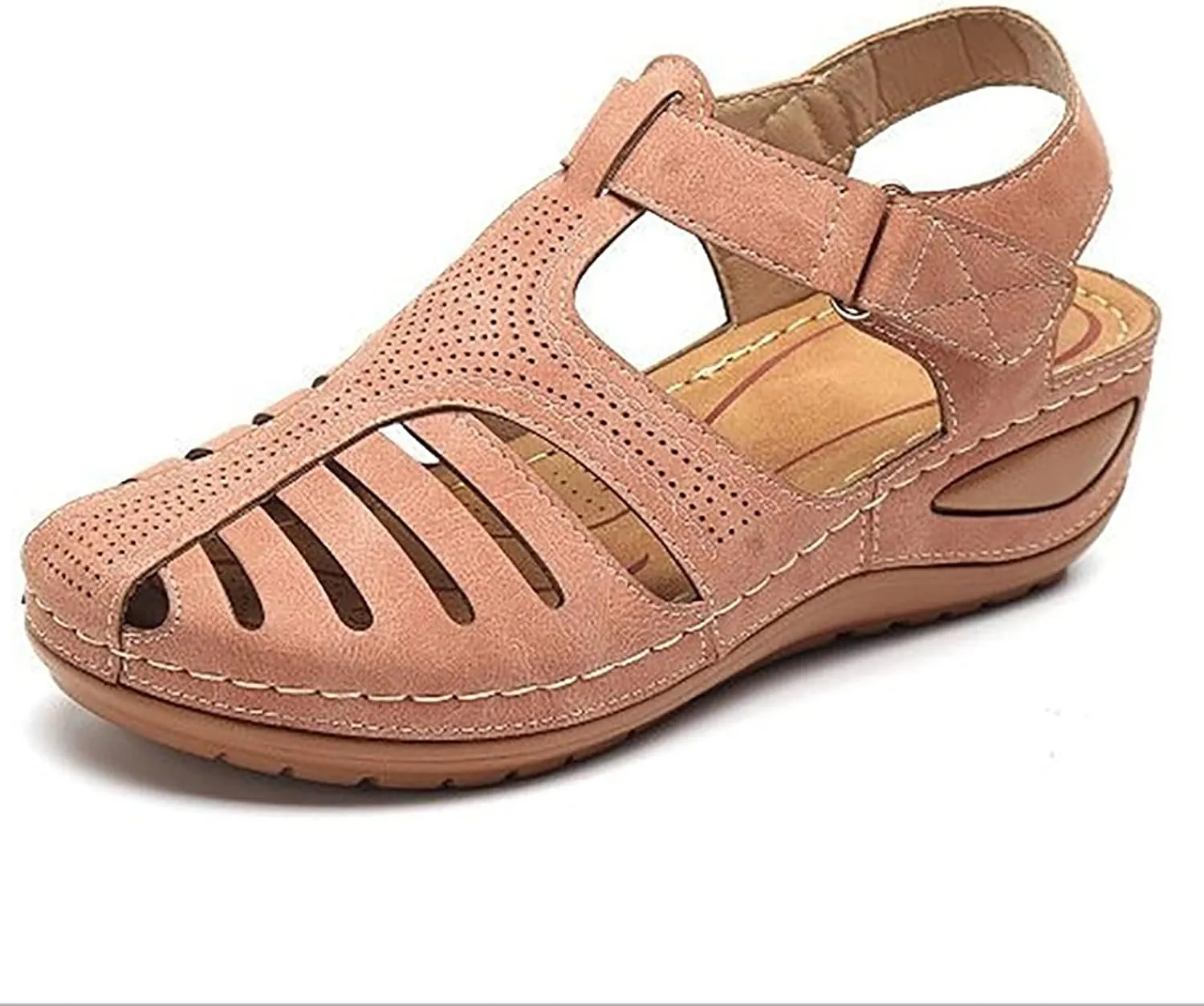 Women's Sandals with Arch Support and Back Strap Womens Orthopedic Flats Wedge Sandals Women Dressy Comfort Arch Support Sandals Chunky Sandals for Women Cushioned Sandals for Women