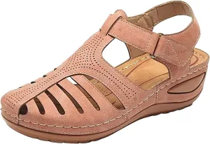 Women's Sandals with Arch Support and Back Strap Womens Orthopedic Flats Wedge Sandals Women Dressy Comfort Arch Support Sandals Chunky Sandals for Women Cushioned Sandals for Women