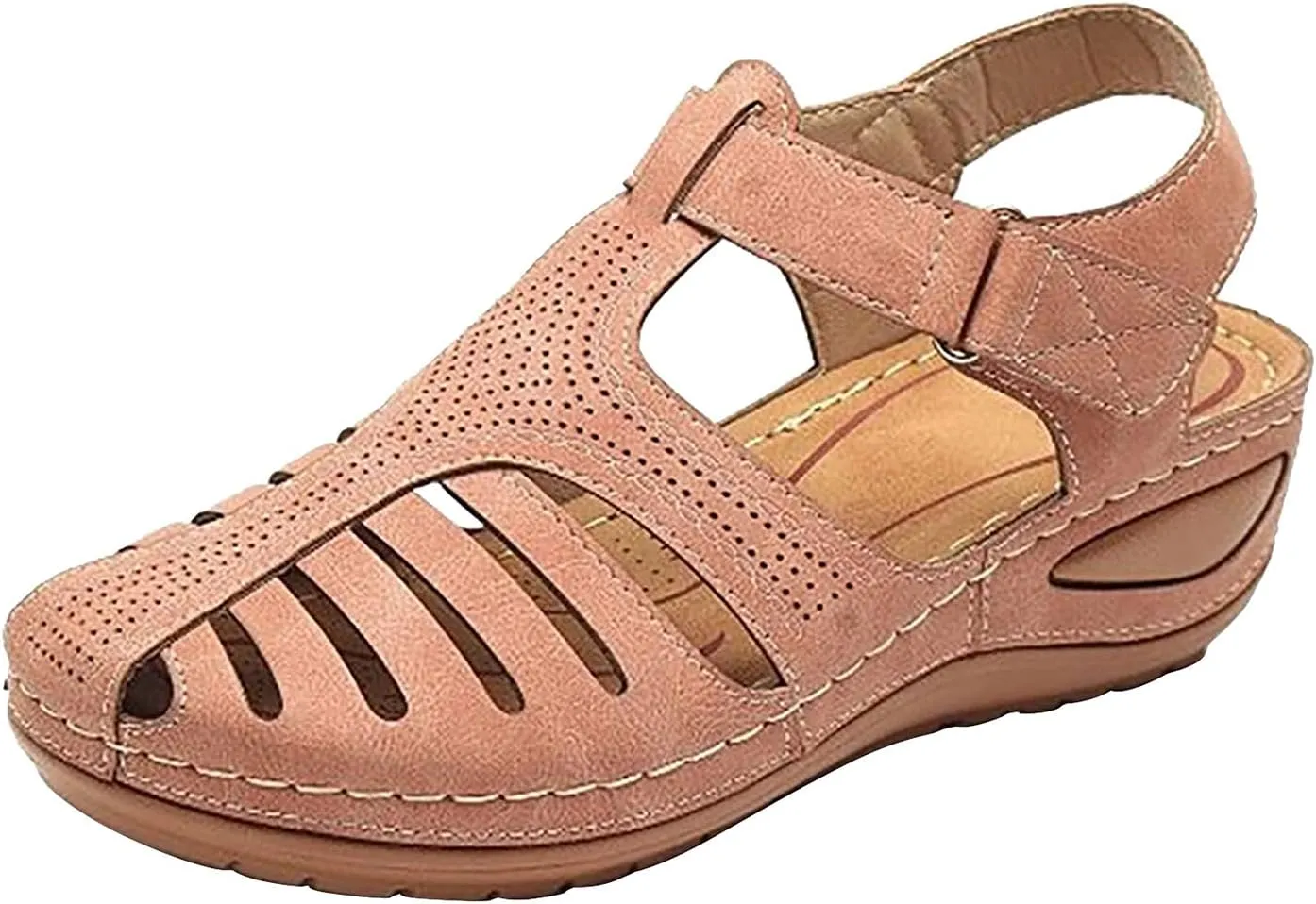 Women's Sandals with Arch Support and Back Strap Womens Orthopedic Flats Wedge Sandals Women Dressy Comfort Arch Support Sandals Chunky Sandals for Women Cushioned Sandals for Women