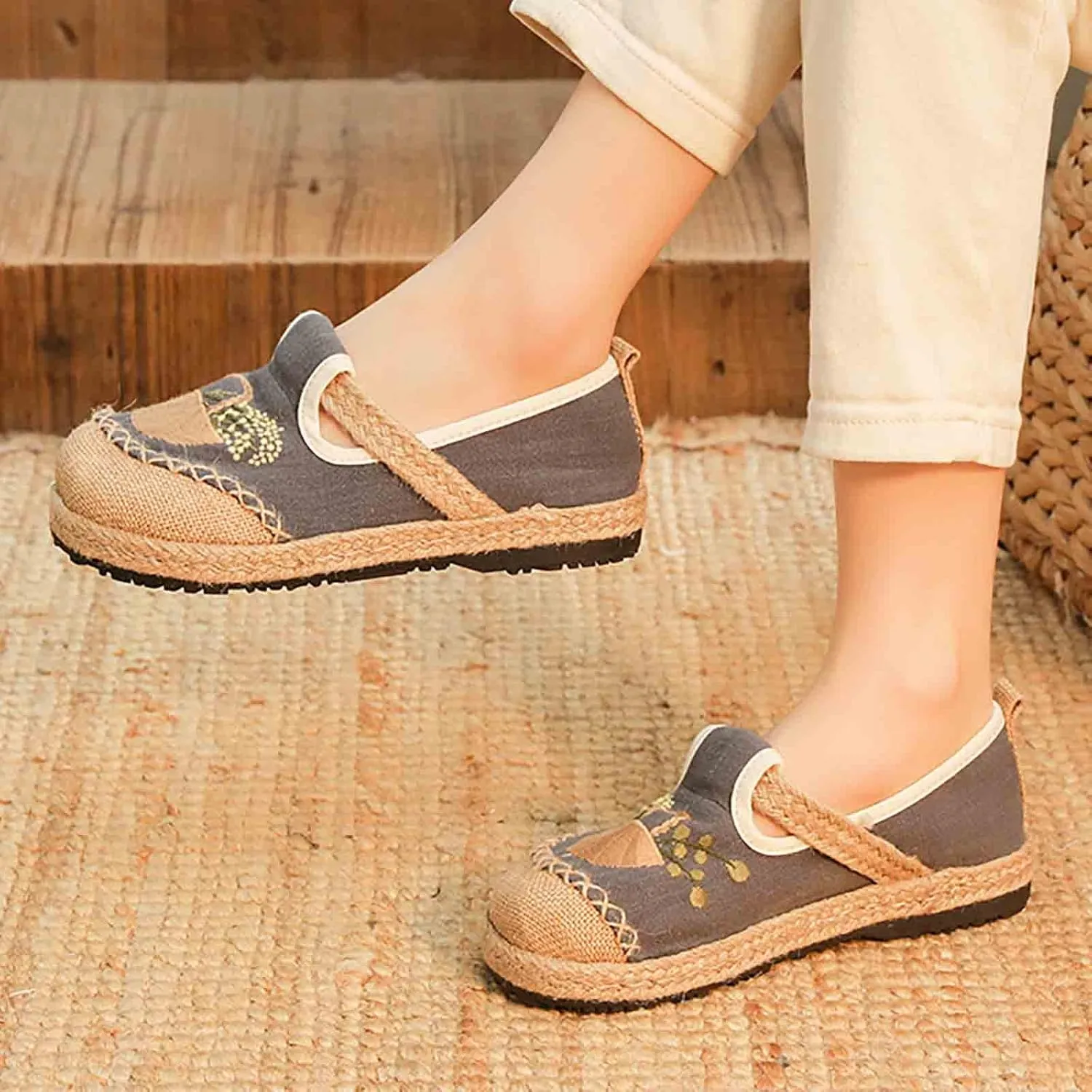 Women's Slip On Mules Comfortable Flat Lightweight Round Toe Casual Travel Shoes Walking Loafers