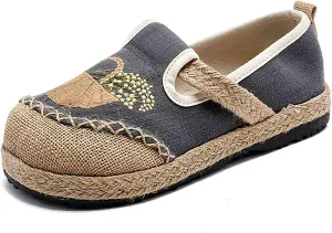 Women's Slip On Mules Comfortable Flat Lightweight Round Toe Casual Travel Shoes Walking Loafers
