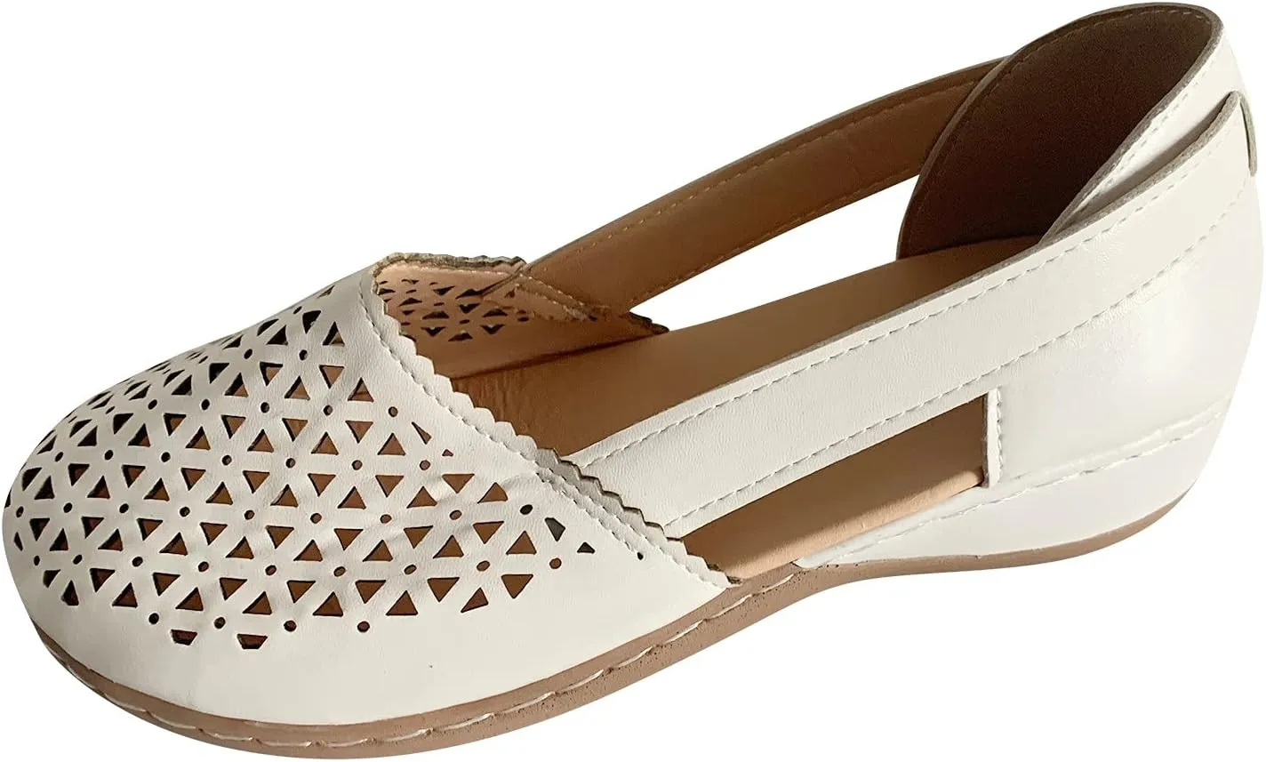 Women's Wedges Orthopedic Sandals Casual Beach Shoes Closed Toe Round Toe Hollowed Out Comfy Breathable Sandals